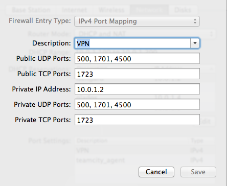 port mappings